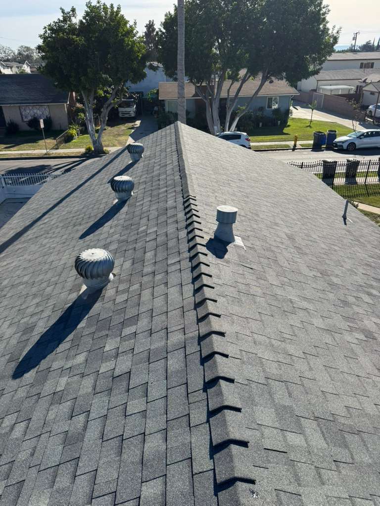 New premium architectural shingle roof installation by Cali-Mex