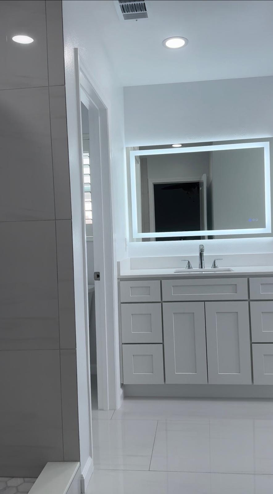 Finished bathroom remodel by Cali-Mex Construction