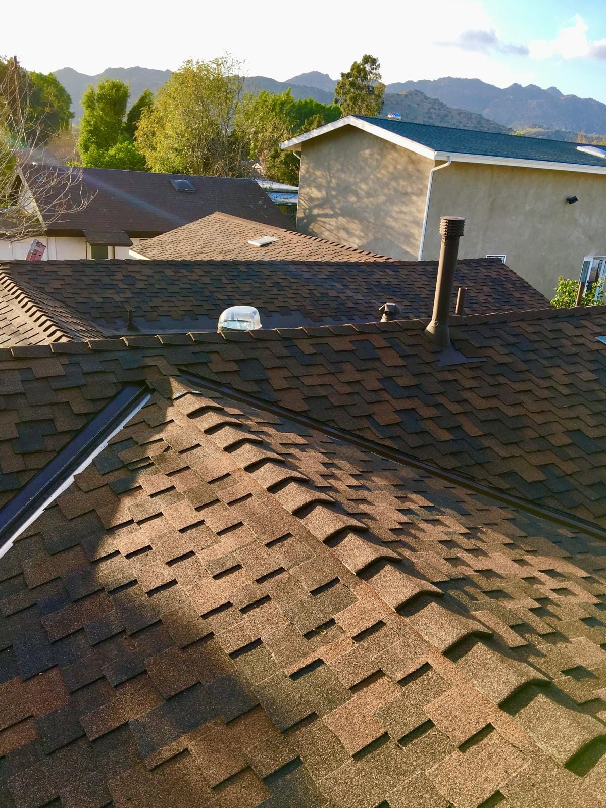 New premium architectural shingle roof installation by Cali-Mex